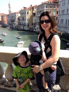 Sue Collins Jack and Sleeping Isaac in Venice Italy Two In A Row Blog travel with kids